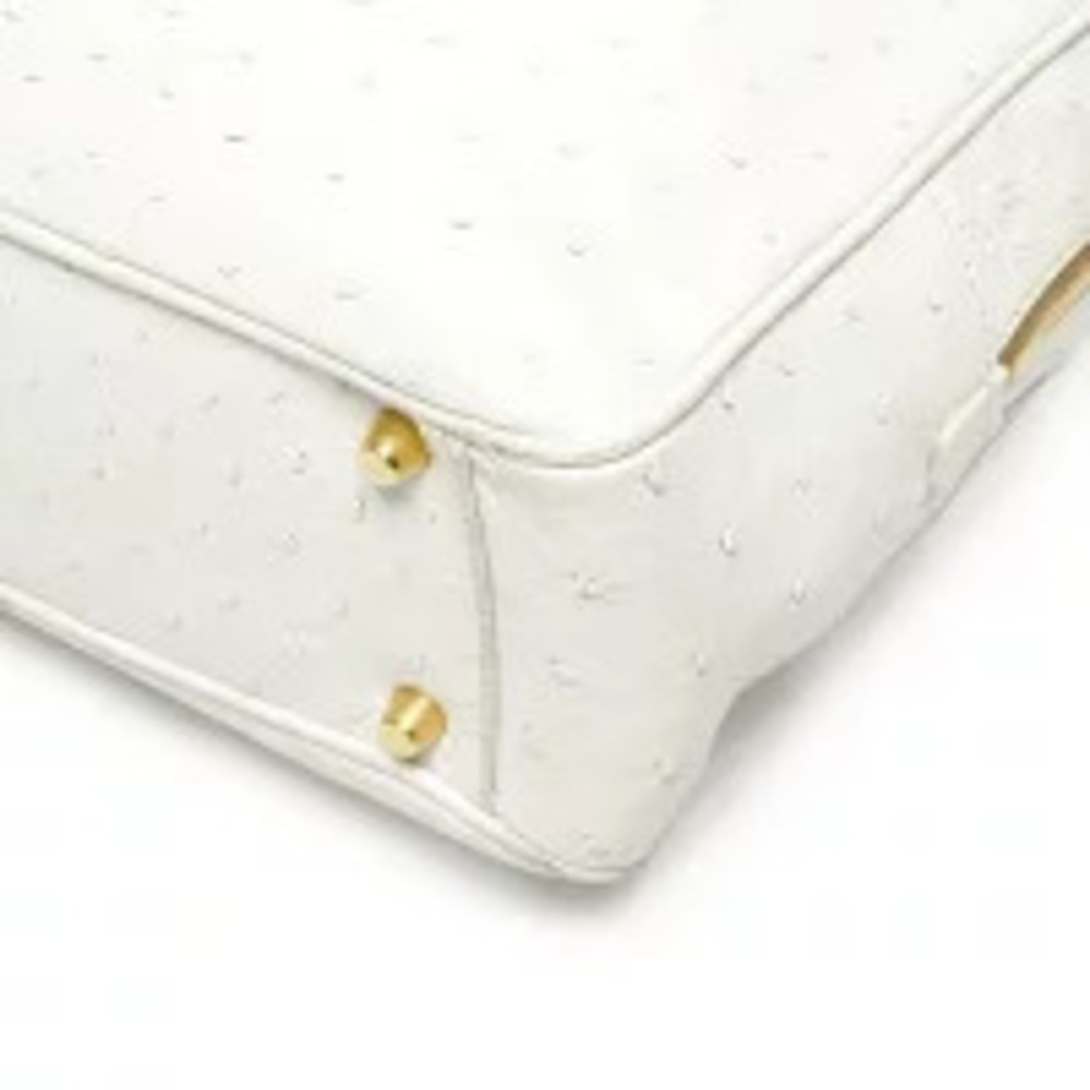 Prada Ostrich Handbag White - Picture 6 of 11